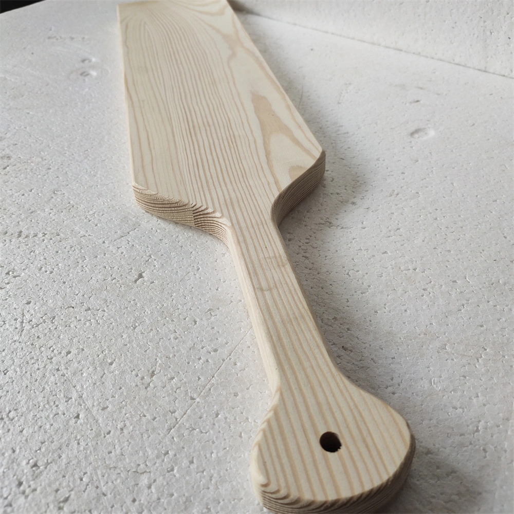 Unfinished Pine Wood Paddle with Rope Cutout Wood Paddle