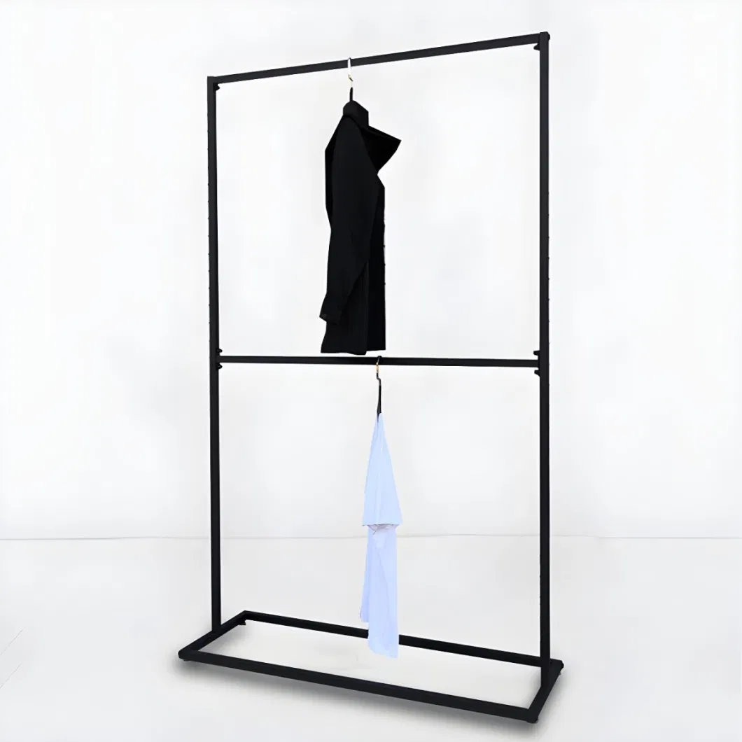 Contemporary Hall Tree Hang Garment Lever Hall Black Clothing Metal Display Stand