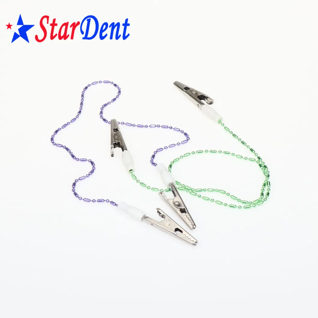 Crocodile Stainless Steel Clip Flexible Disposable Dental Bib Clips Napkin Holder