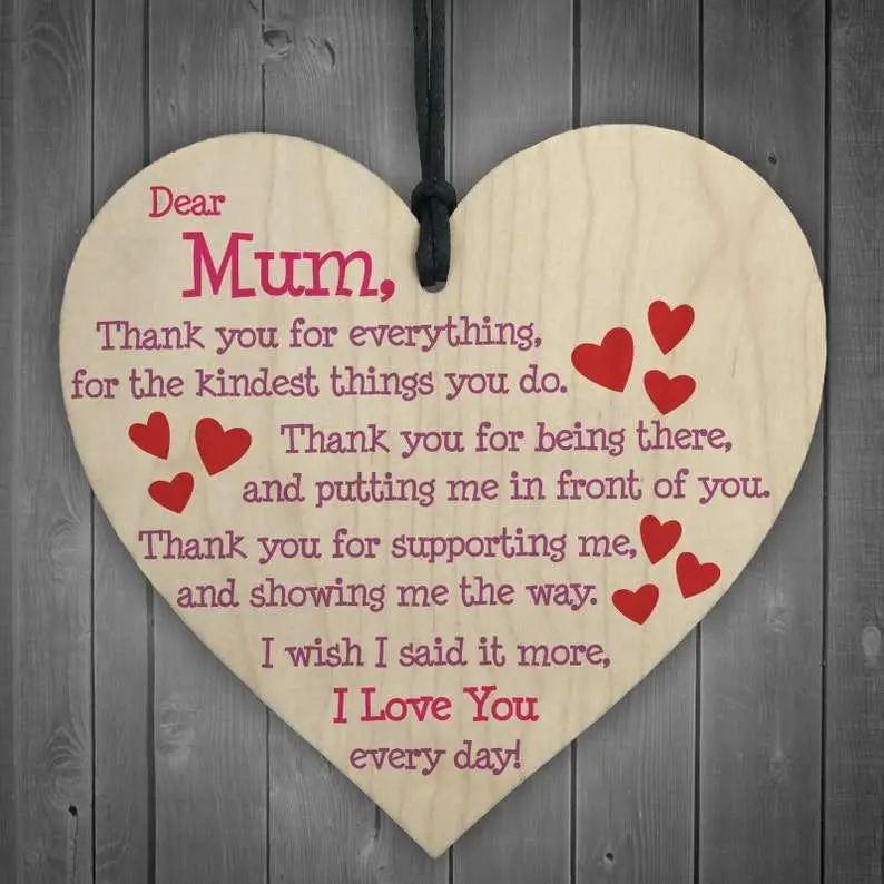 Thank You Mum/Dad Wooden Heart Plaque for Perfect Mum/Dad Gift