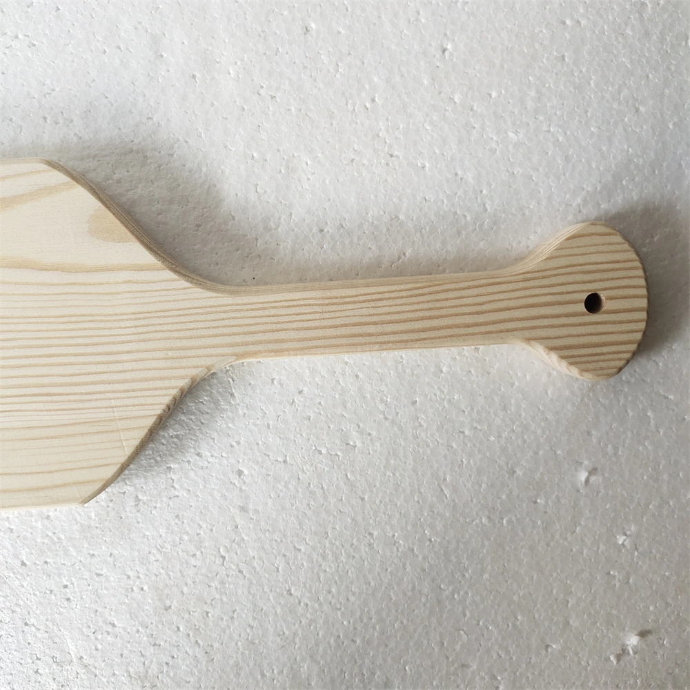 Unfinished Pine Wood Paddle with Rope Cutout Wood Paddle