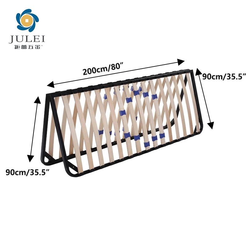 Factory Direct Wholesale Twin Size Slatted Metal Platform Wood Bed Frame