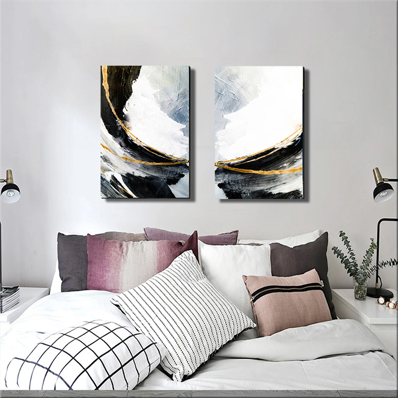 Oil Painting Canvas Wall Art Luxury Golden Home Decoration Modern Abstract Hand Painted Frame Picture Artistic Aesthetic