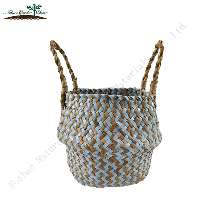 Amazon Hotsale Woven Baskets Storage with Handle Plant Decor Seagrass Basket