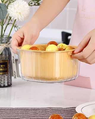 Food Fruit Drain Basket for Home Kitchen Camping Multi-Function Wash Fruit Bowl Storage Basket