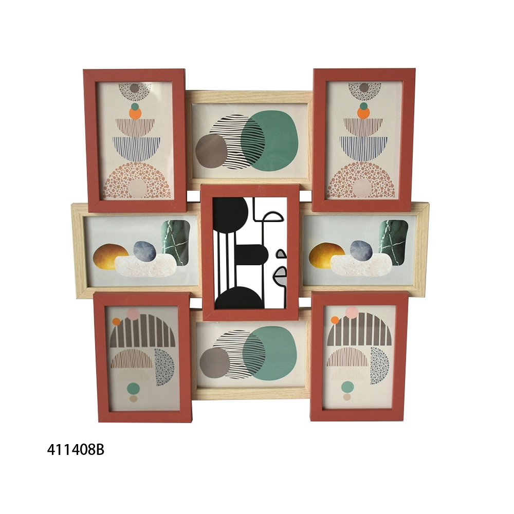 Combination Picture Frame Collage Photo Frames Wall Hanging Multiple MDF 6 Opening 6-4X6 Customized Logo Fashionable