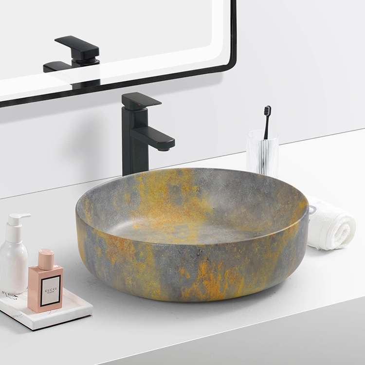 China Wholesale Design Colourful Wash Basin Countertop Sink for Bathroom