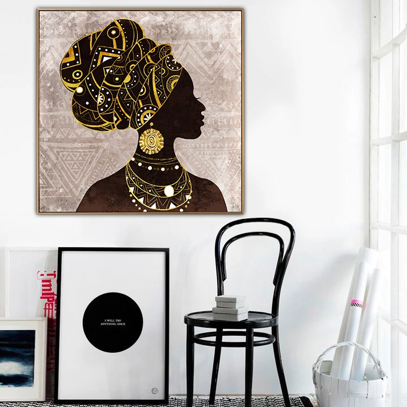 Black Girl Colourful Print Wall Art Handmade Oil Painting