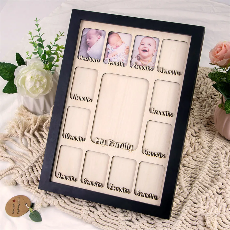 Photo Moments Baby My First Year Photo Frame Wood