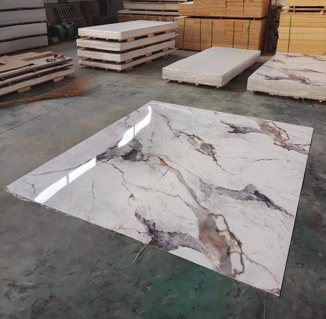 Design PVC Marble Sheet with UV Coating for Bathroom TV Wall Decoration