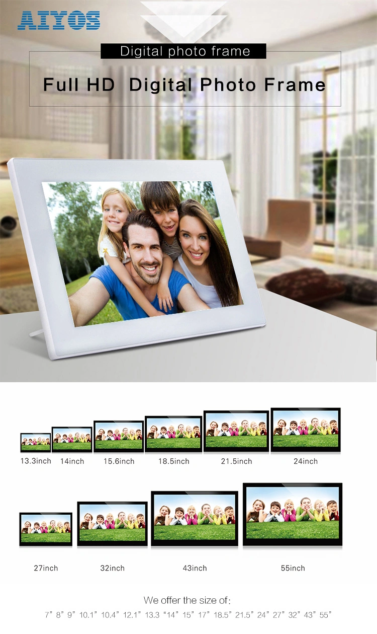 10.1 Inch Aiyos LCD Digital Photo Frame with Motion Sensor Video Advertising Display