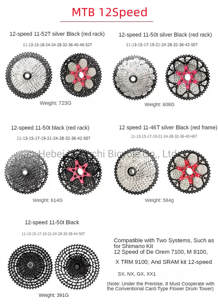 Mountain Bike 8-13 Speed Freewheel Steel Cassette 11-50t Freewheel