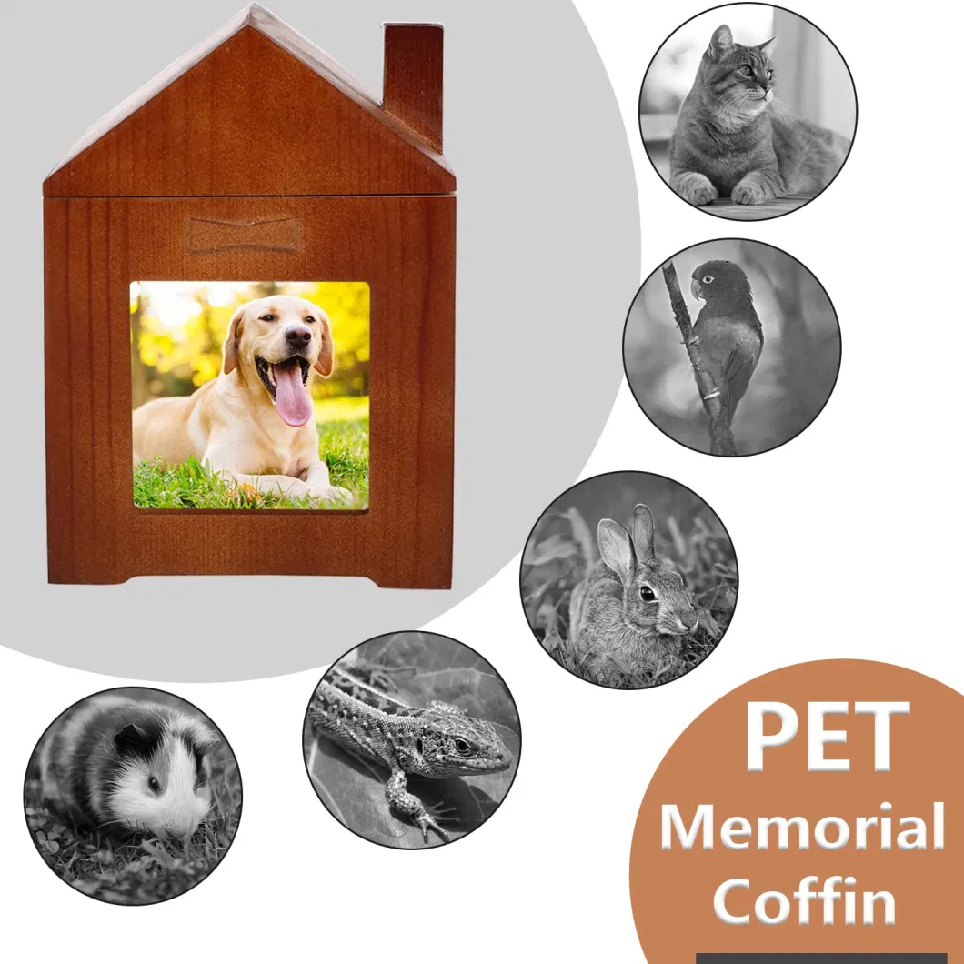 Et Memorials Urns for Dogs Cats Ashes with Photo Frame Pet Cremation Urns Custom Natural Wooden Pet Urns