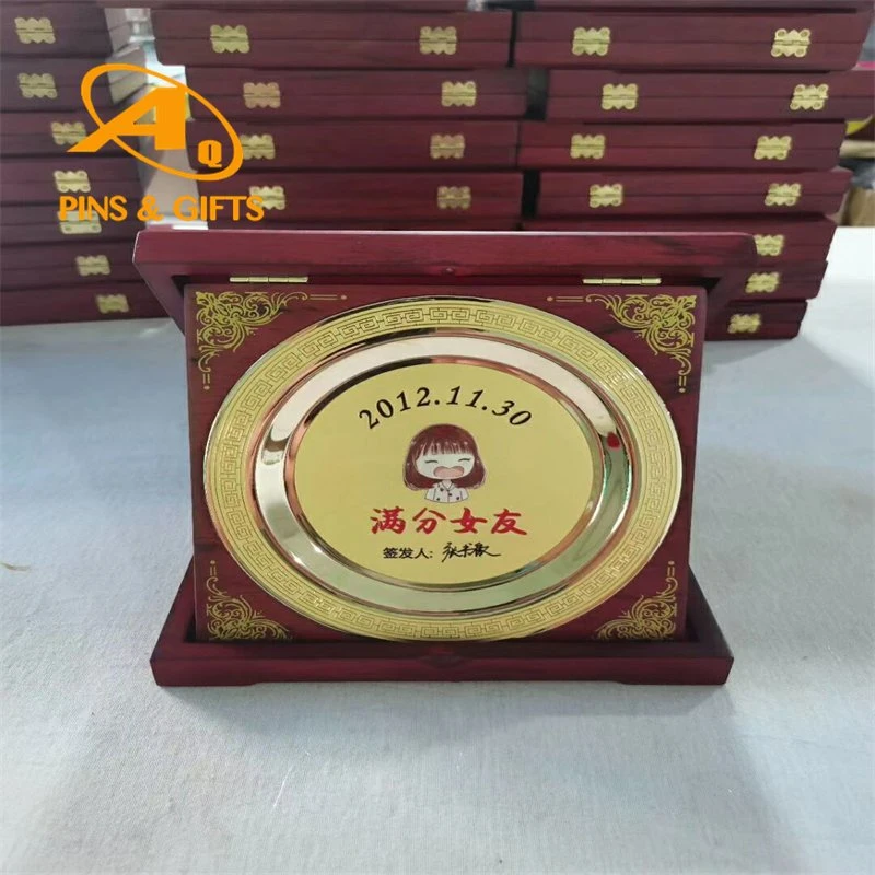 Wholesale OEM Hand Parinting Polyresin Souvenir Home Decoration Multiplate Plate Souvenir Wood Wooden Plaque