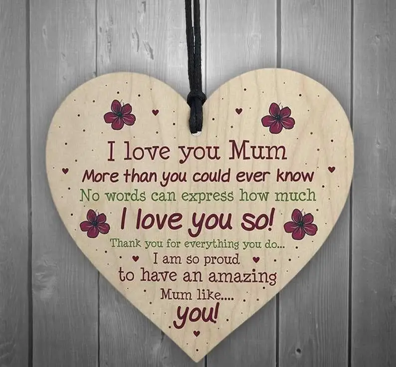 Thank You Mum/Dad Wooden Heart Plaque for Perfect Mum/Dad Gift