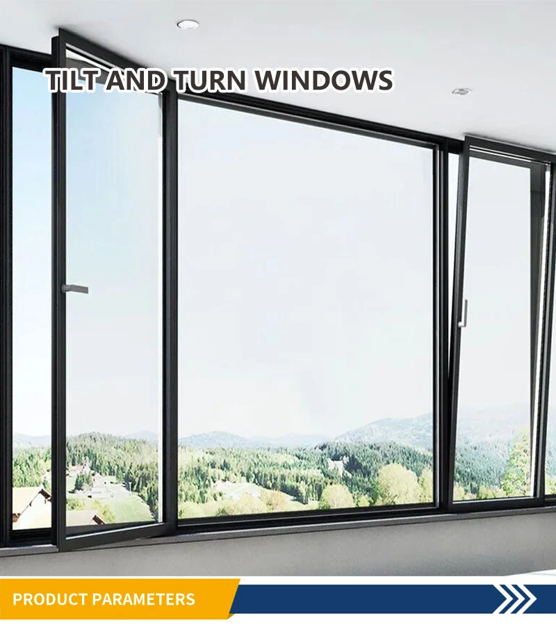 Double Glazed Aluminum Tilt and Turn Windows Drawing Glass Window Frame