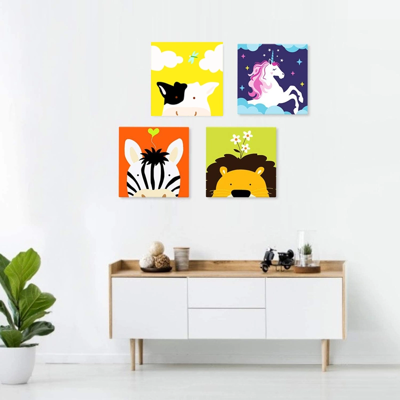 Wall Decoration Art Custom Milk Cow Wooden Frames DIY Painting by Numbers 20*20cm