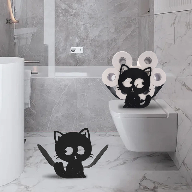 Black Cat Wc Cabinet Triangular Bamboo Multi Layer Toilet Roll Holder