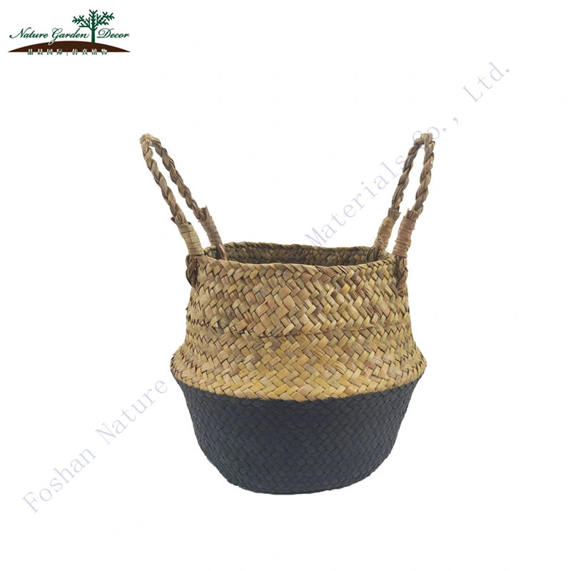 Amazon Hotsale Woven Baskets Storage with Handle Plant Decor Seagrass Basket