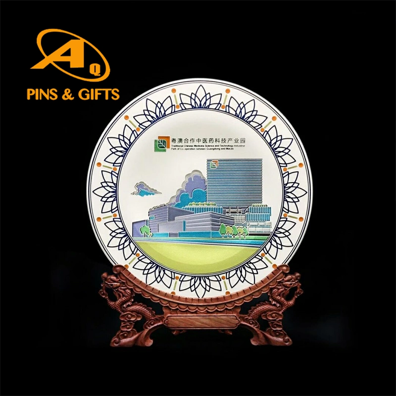 Wholesale OEM Hand Parinting Polyresin Souvenir Home Decoration Multiplate Plate Souvenir Wood Wooden Plaque