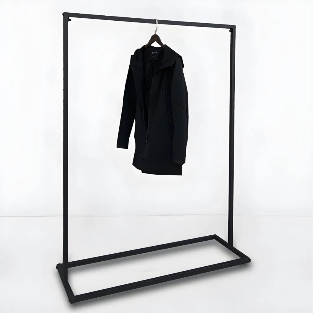 Contemporary Hall Tree Hang Garment Lever Hall Black Clothing Metal Display Stand