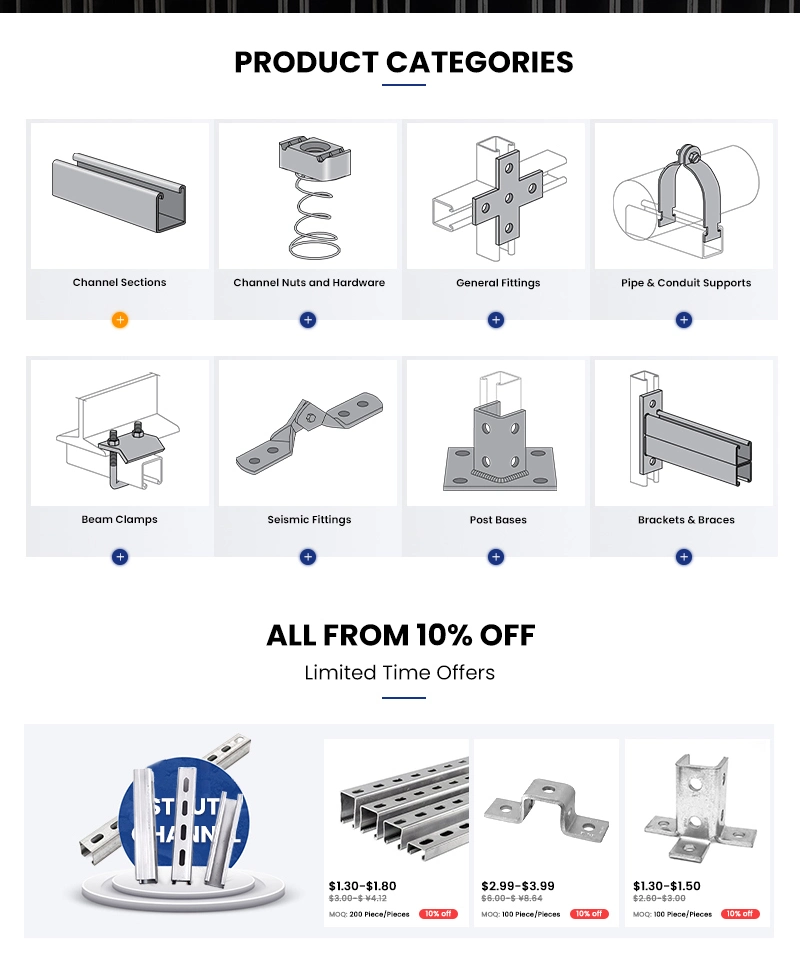 Dalian Beston? 11.95 X 3.05 X 5.95 Inches Rigid Conduit Hanger High-Quality UL Listed EMT Conduit Hanger with Bolt and Nut China Electrical Conduit Hanger