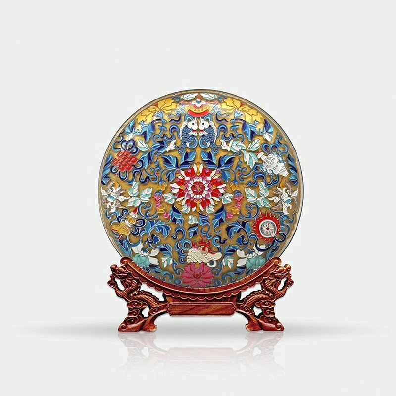 China Creative Round Plate Crystal Glass Trophy with Metal Base Customized Crystal Trophies Souvenir Wood Wooden Plaque