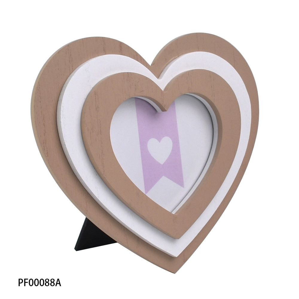 New Heart Design Natural Wooden Plastic 4X6&prime;&prime; 5X7&prime;&prime; 8X10&prime;&prime; Photo Frames