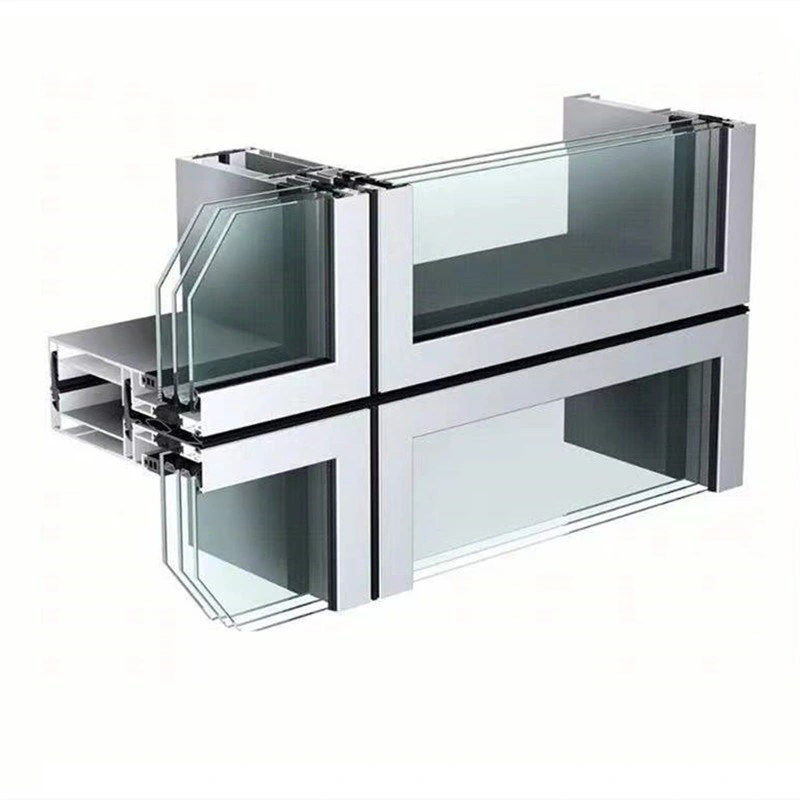 Multiple Design Forms Concealed Aluminum Frame with Double Glass Panels Curtain Wall