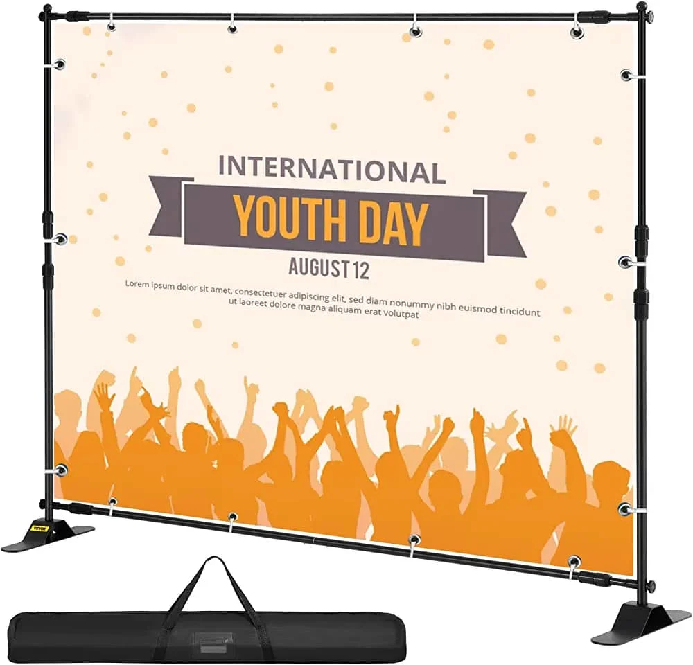 Adjustable Logo Wall Banner Expandable Telescopic Banner Stand 2.4X3m