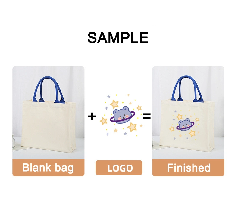 Customized Logo Printed Shopping Oversized Cotton Canvas Active Lifestyle Sporty Tote Bag