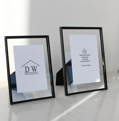 Best Selling Manufacturer Design Decoration Craft Transparent Metal Glass Photo Picture Frame