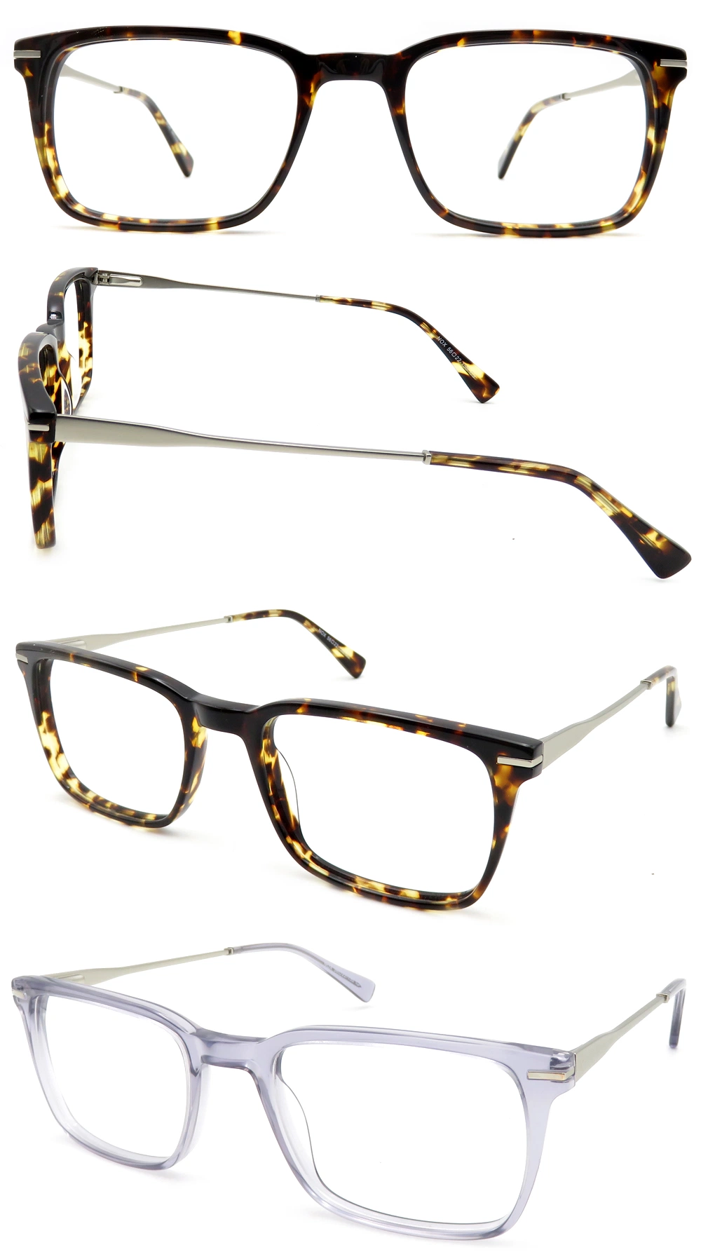 Custom Men Women Manufacturers Square Acetate Transparent Optical Frames