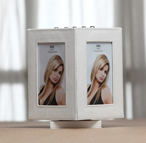 New Rotating Leather Desk Picture Frame