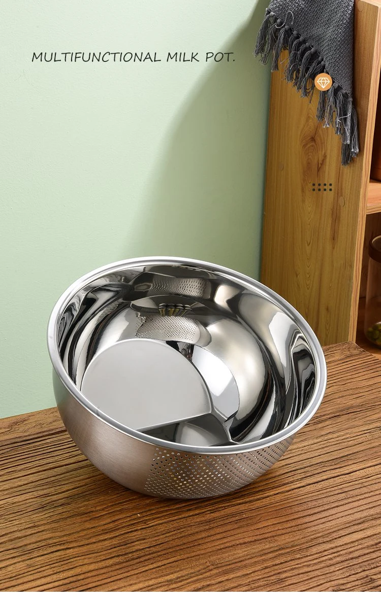 Stainless Steel Fruit Vegetables Food Colander Rice Strainer Kitchen Drain Basket