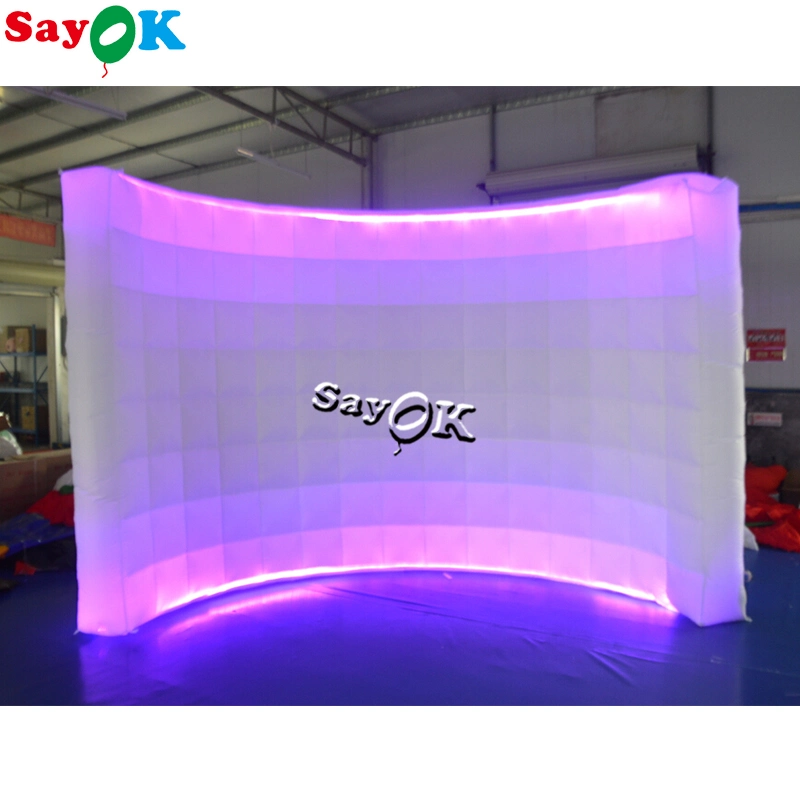 Hot Sale LED Inflatable Photo Booth Wall Background for Party Wedding Event