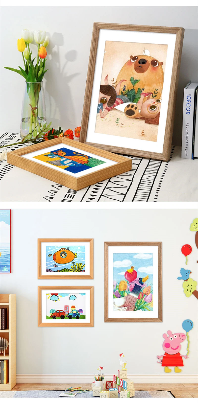 Simple Children&prime; S Big Picture Frame Wall Simple Picture Frame 0708