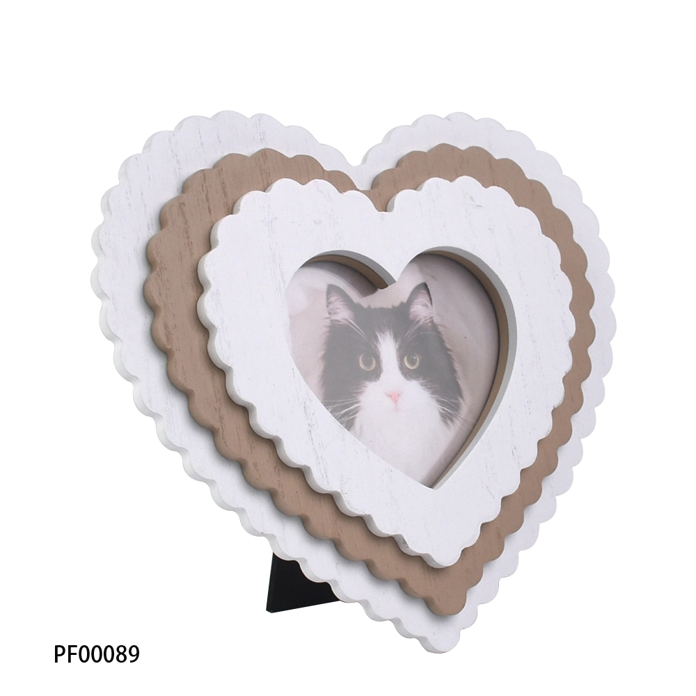 New Heart Design Natural Wooden Plastic 4X6&prime;&prime; 5X7&prime;&prime; 8X10&prime;&prime; Photo Frames