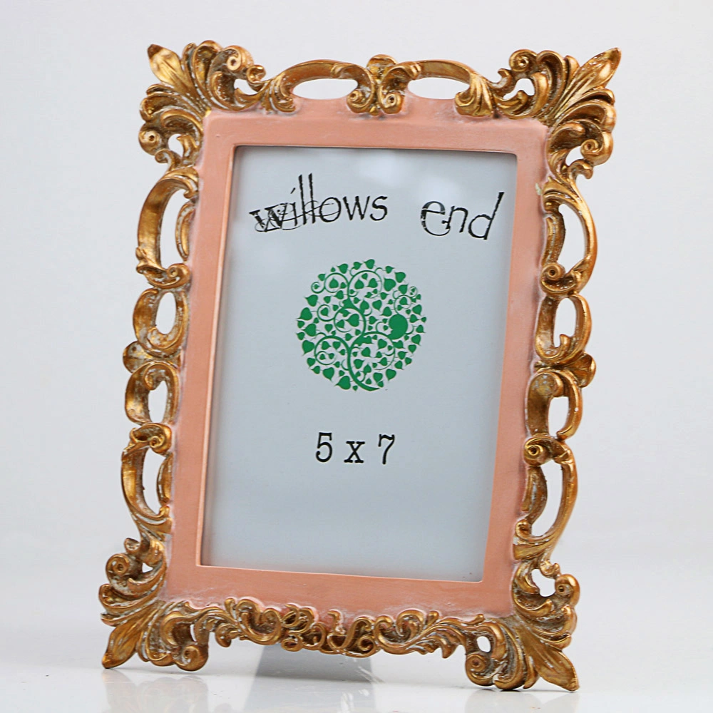 Hot Sale Personalized Handmade Color Painted Home Decorative Pink Resin 8X10 Big Photo Frame