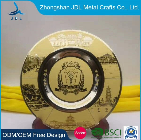 Factory Custom Logo Gold and Silver Commemorative Plates Printed Blank Flexi Trophy Plate Souvenir Decoration DEC