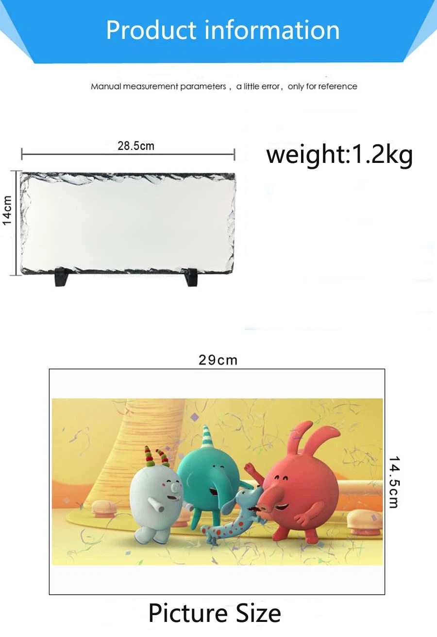 15*29cm High Quality Sublimation Blank Slate Frame for Photo Printing (SH16)