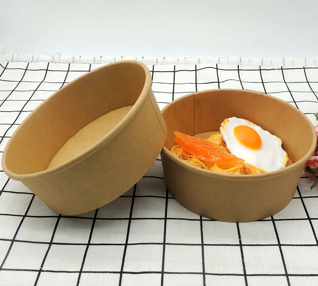 Wholesales Vegetable and Fruit Packing Kraft Paper Bowls 1300ml High Quality Paper Bowl