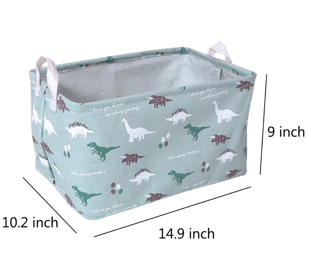 Rectangular Fabric Storage Box Collapsible Dinosaur Storage Bins Toy Storage Basket Canvas Collapsible Toy Organizer for Nursery