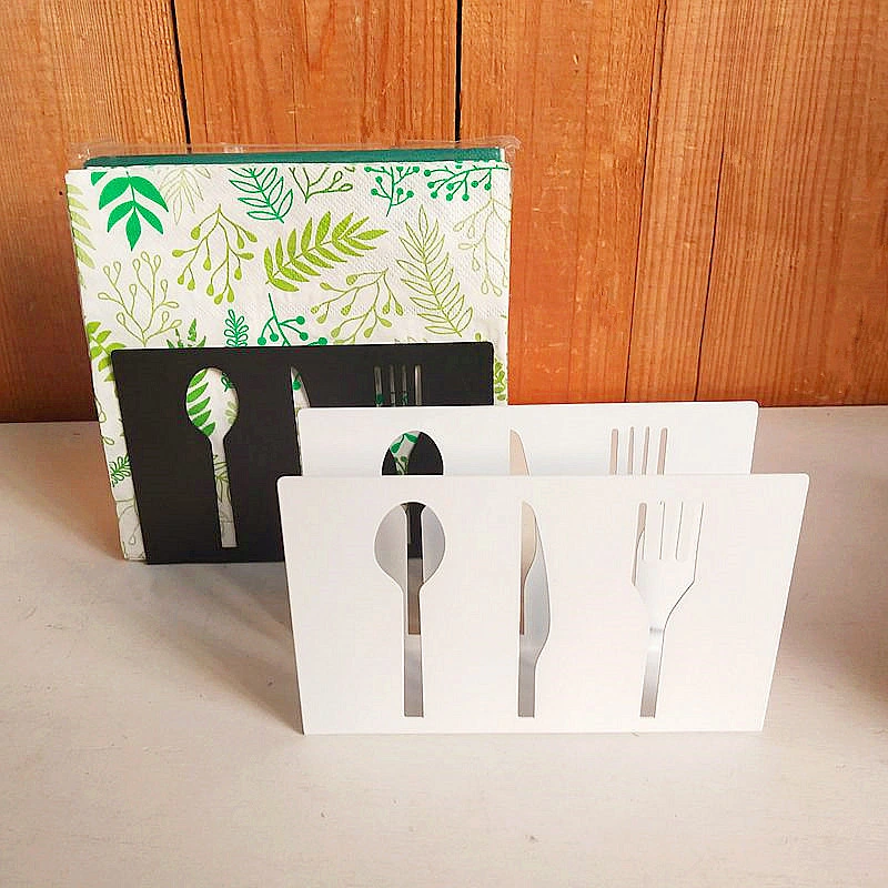 Factory Sells 3D Metal Iron Cutlery Napkin Holders for Dining Table