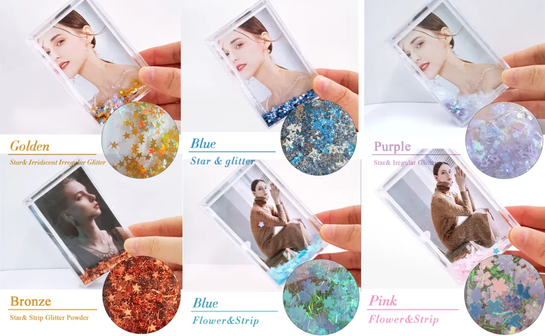 Liquid Glitter Acrylic Floating Picture 2*3inch Photo Frame