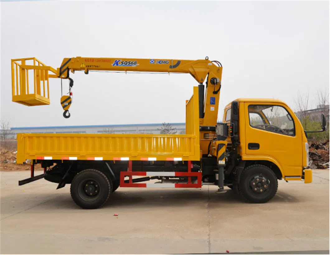 4X2dongfeng 2t Straight Arm Truck Mounted Lifting Transport Truck with Hanging Basket