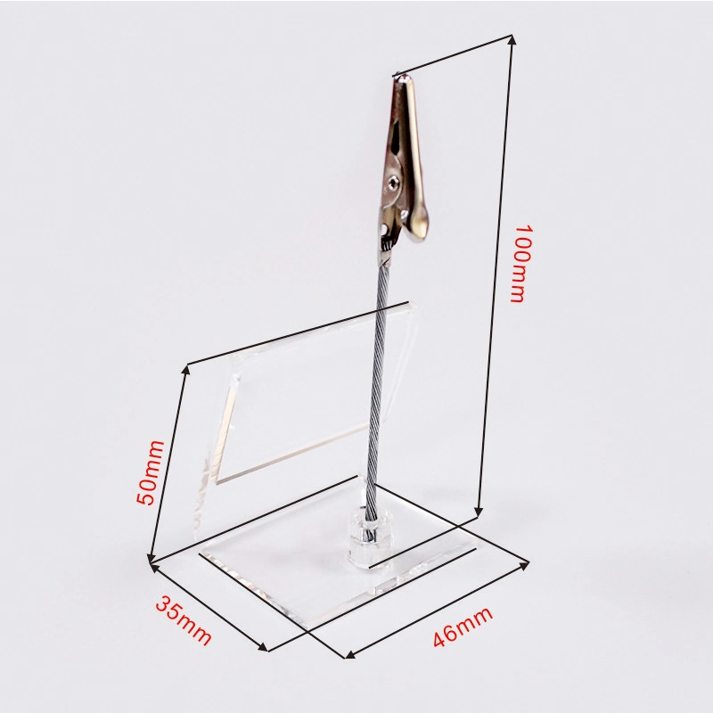 Custom Size Acrylic Price Photo Display Holder with Clip