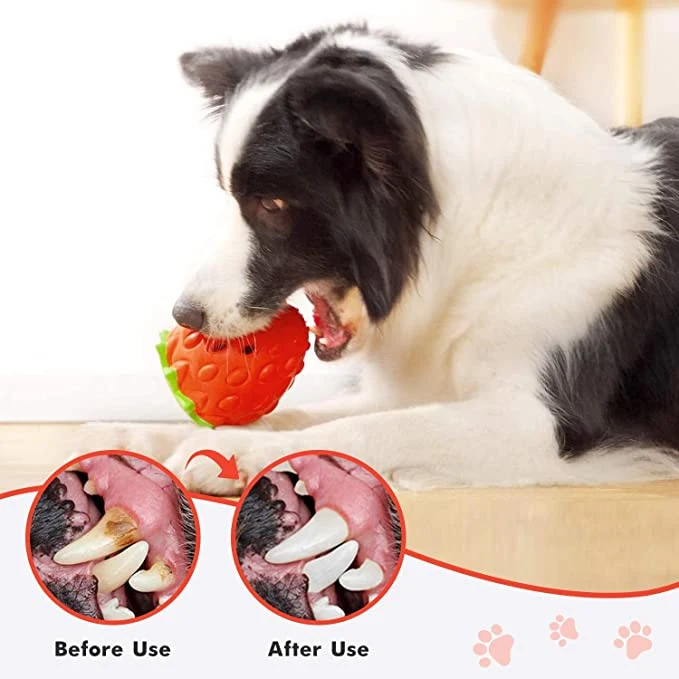 Strawberry Dog Chew Toys Rubber for Boring Puppy Teething Toys