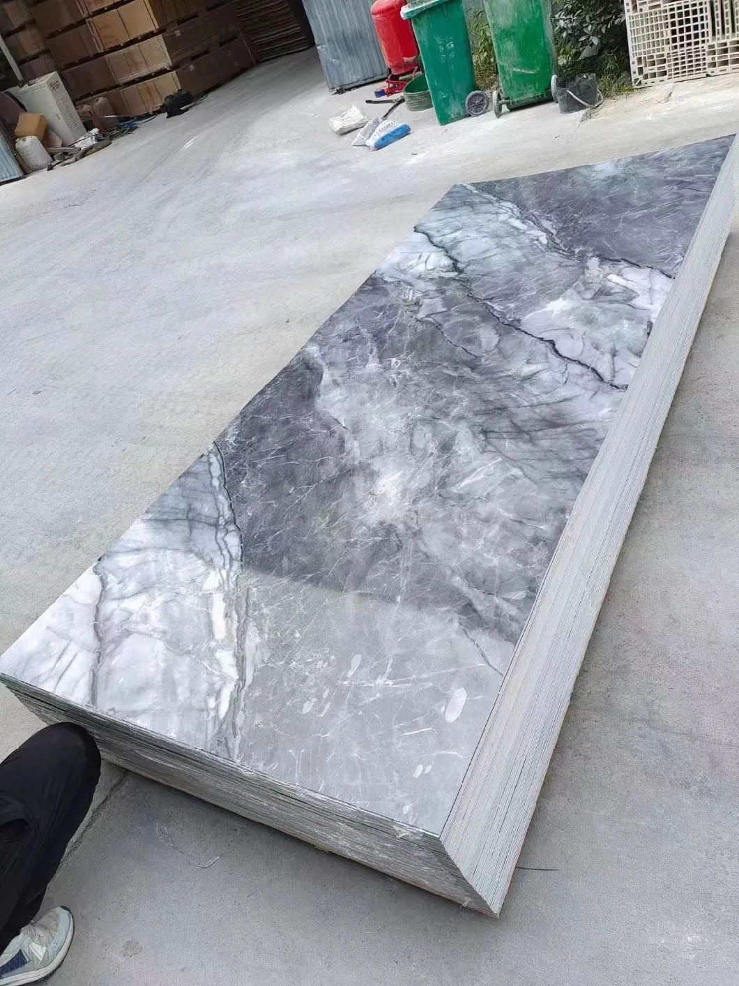 Design PVC Marble Sheet with UV Coating for Bathroom TV Wall Decoration