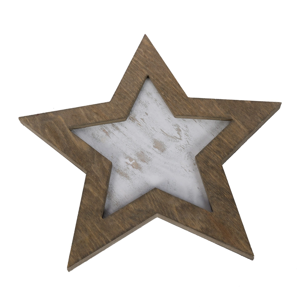 Custom Rustic Star Wooden Plaque Blank Wood Framed Signs